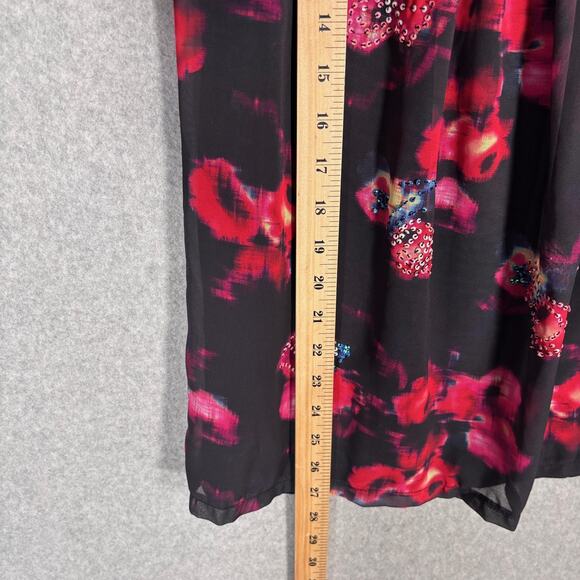 Express Tank Medium Floral Sequin Abstract Flowy 90s Y2K Cami Sheer Coquette - Picture 6 of 10